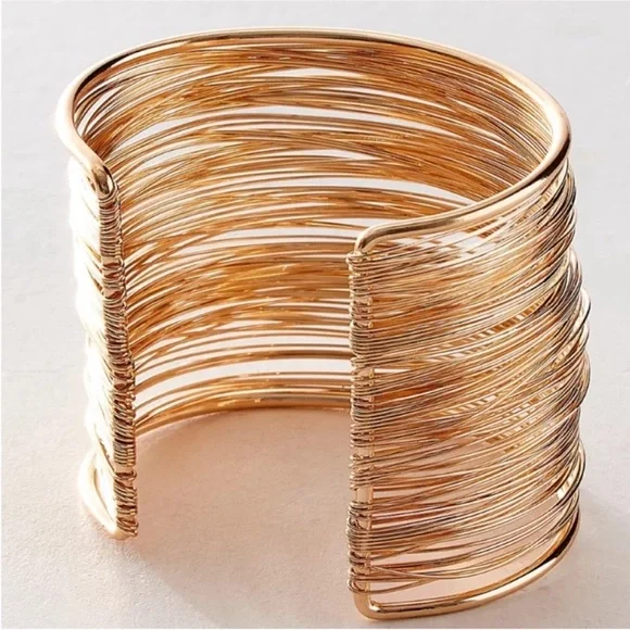 NWOT FP Gold Tunnel Cuff Bracelet - Picture 2 of 4